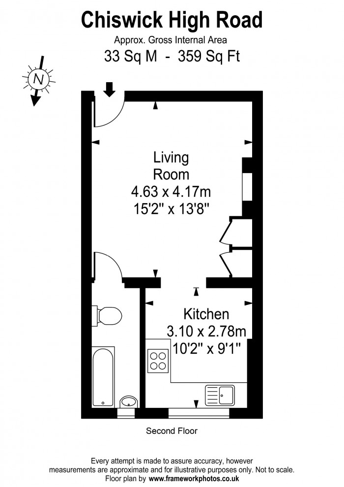 Floorplan for Flat 3, 272 Chiswick High Road, W4