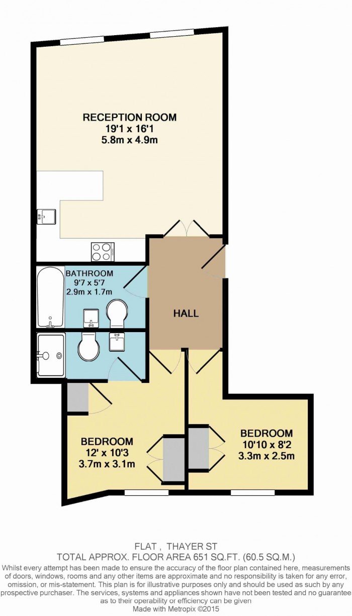 Floorplan for Flat 5, 3a Thayer Street, W1U