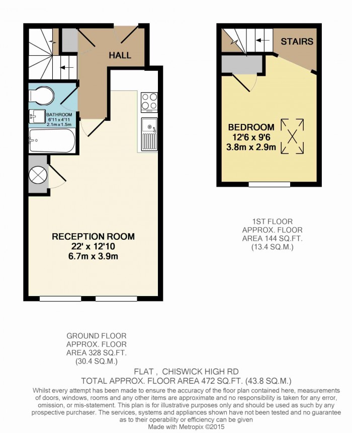 Floorplan for Flat 7, 270 Chiswick High Road, W4