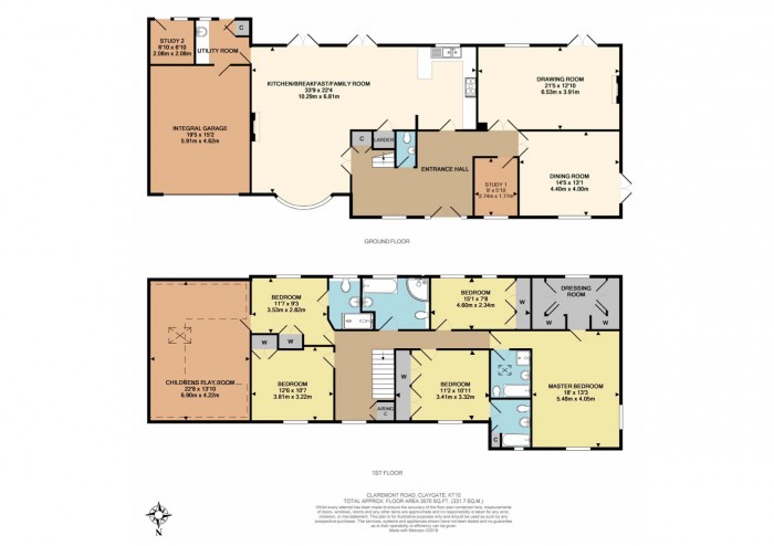 Floorplan for Claygate Lodge, 23 Claremont Road, KT10