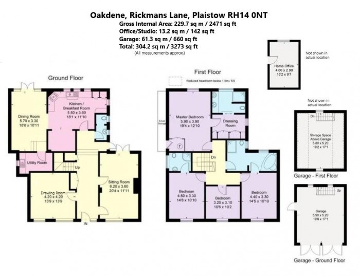 Floorplan for Oakdene, Rickmans Lane, RH14